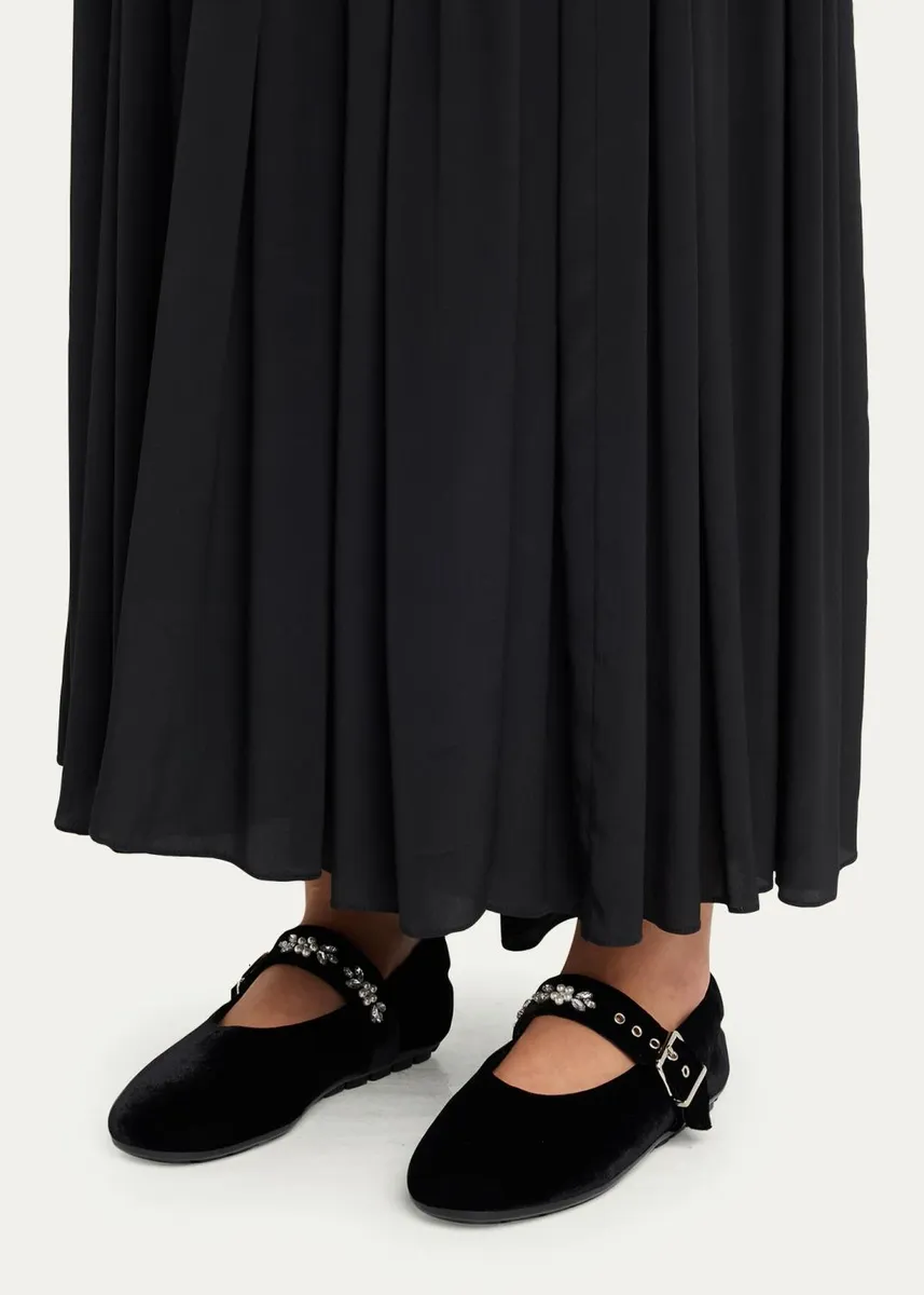 Simone Rocha Embellished Velvet Mary Jane Ballerina Flats | Thumbnail 2 Simone Rocha Embellished Velvet Mary Jane Ballerina Flats | Thumbnail 2