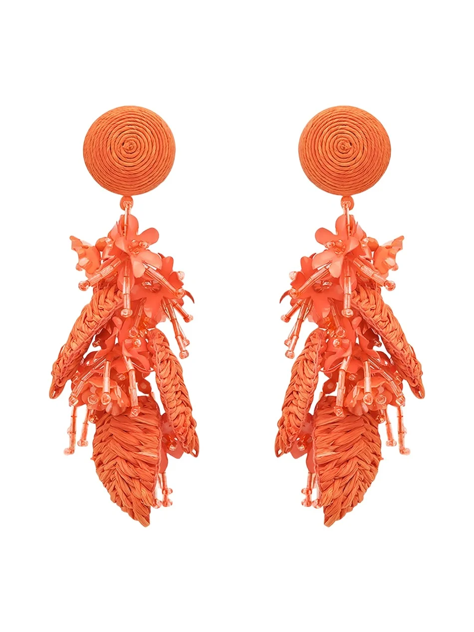 Raffia Tassel Bouquet Clip-On Earrings Raffia Tassel Bouquet Clip-On Earrings