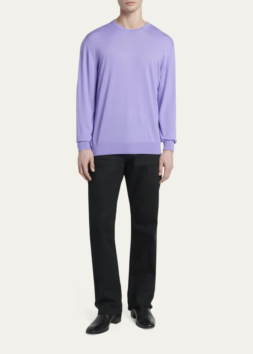 Tom Ford Men's Fine Merino Wool Crewneck Sweater | Thumbnail 2