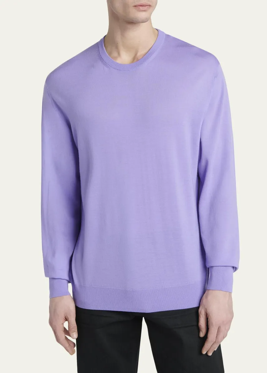 Tom Ford Men's Fine Merino Wool Crewneck Sweater | Thumbnail 4