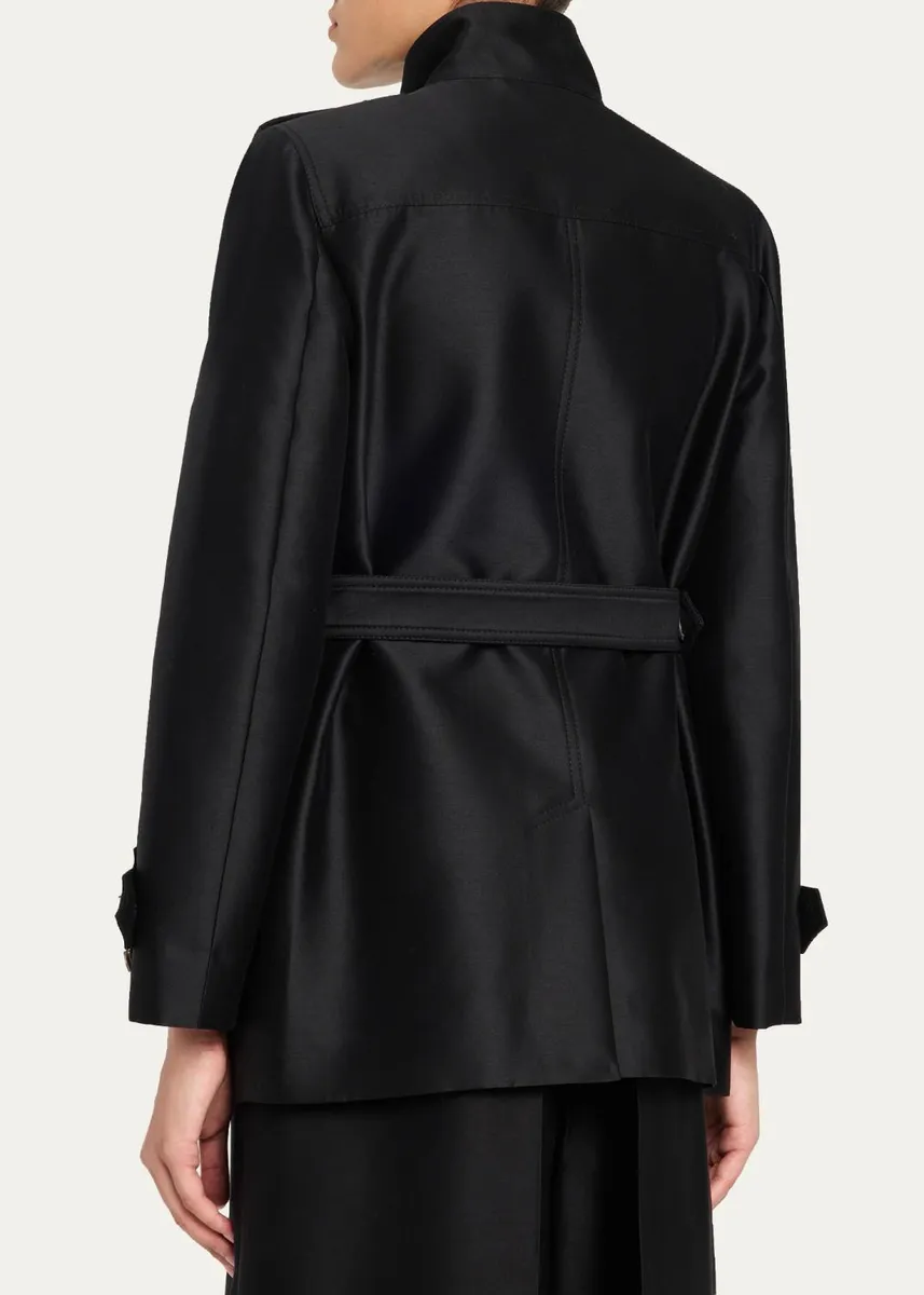 Zimmermann Valiant Utility Wool-Silk Belted Coat | Thumbnail 3