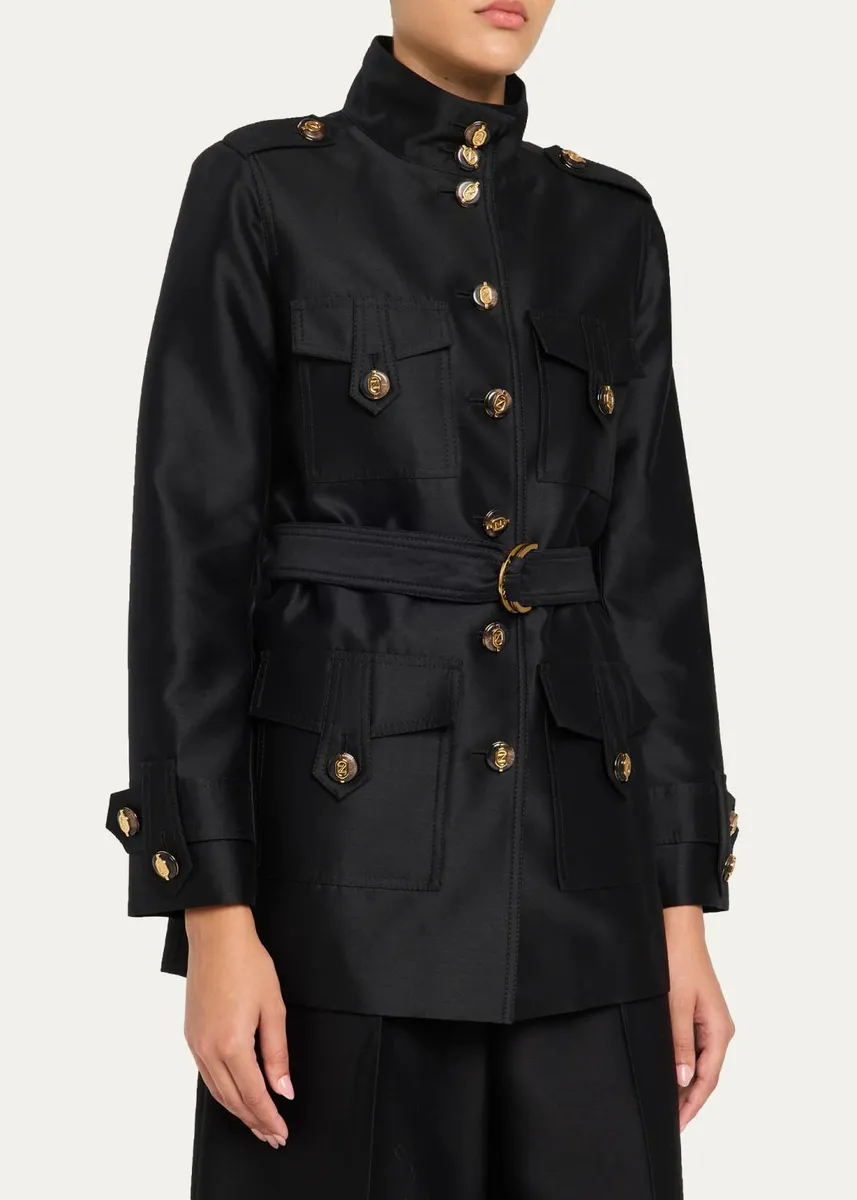 Zimmermann Valiant Utility Wool-Silk Belted Coat | Thumbnail 4