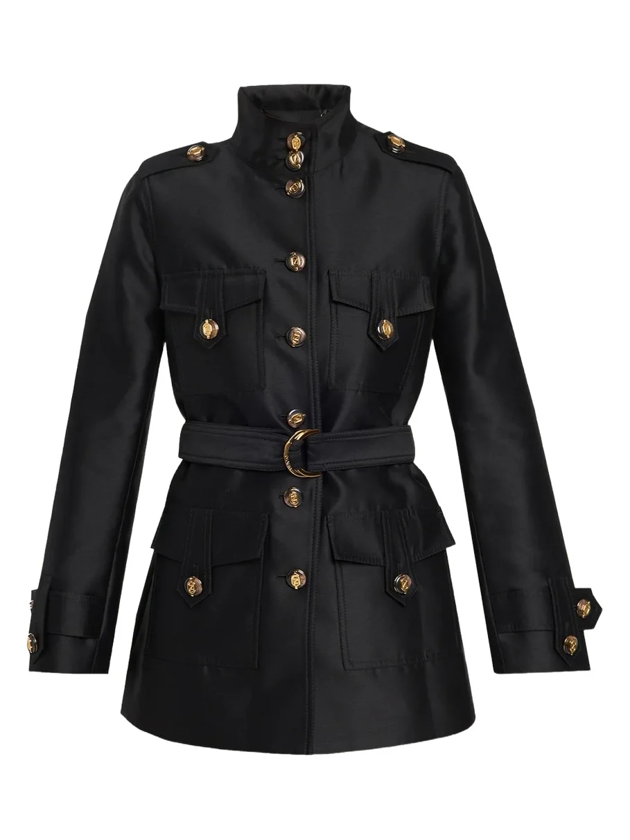 Zimmermann Valiant Utility Wool-Silk Belted Coat
