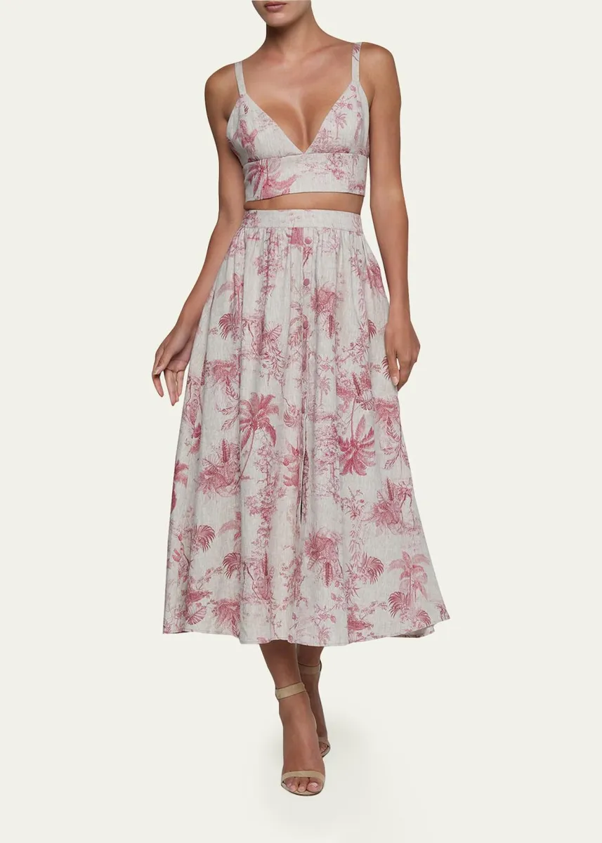 L'Agence Kaori Etoile-Print Linen Bralette Top | Thumbnail 2 L'Agence Kaori Etoile-Print Linen Bralette Top | Thumbnail 2