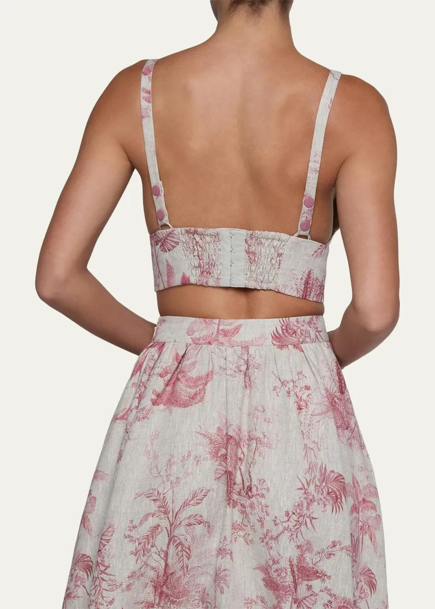 L'Agence Kaori Etoile-Print Linen Bralette Top | Thumbnail 3 L'Agence Kaori Etoile-Print Linen Bralette Top | Thumbnail 3