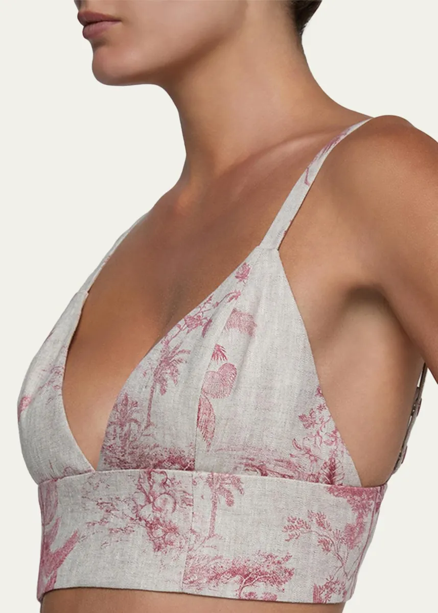 L'Agence Kaori Etoile-Print Linen Bralette Top | Thumbnail 5 L'Agence Kaori Etoile-Print Linen Bralette Top | Thumbnail 5