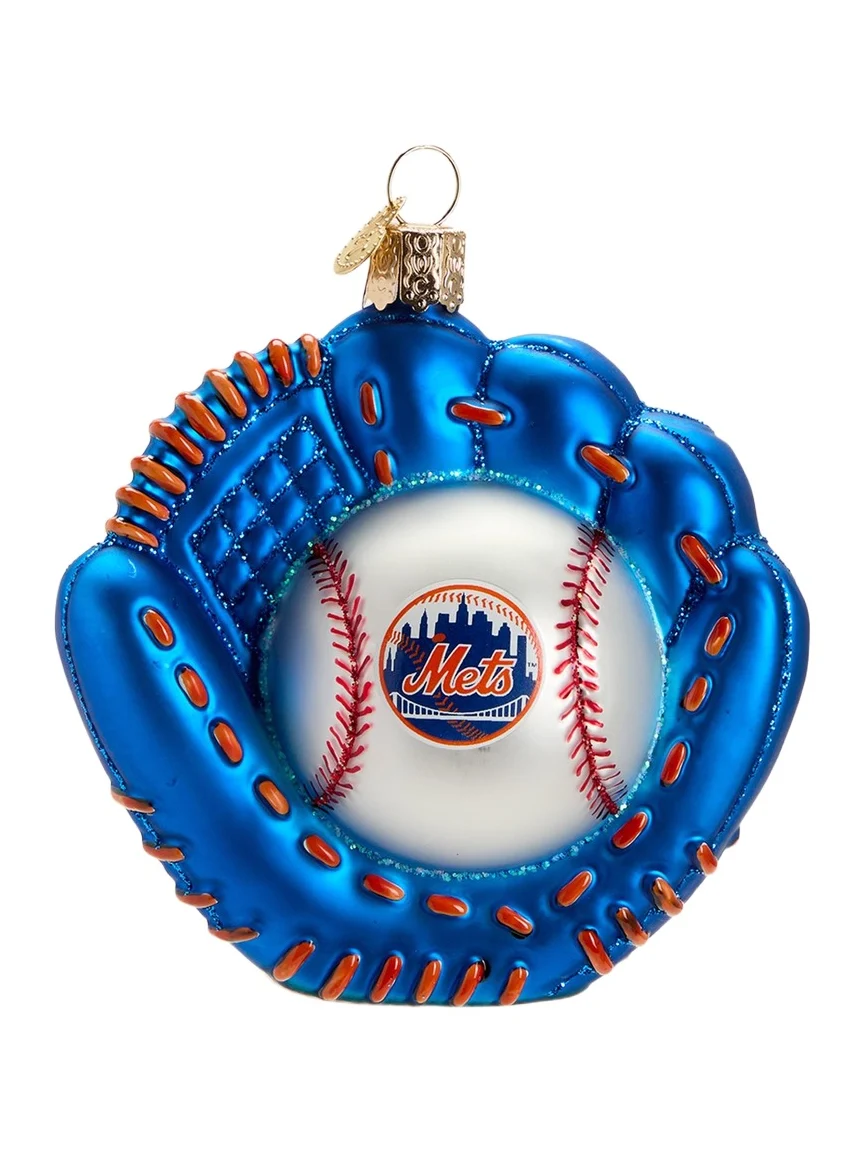 Old World Christmas Mets Baseball Mitt Christmas Ornament