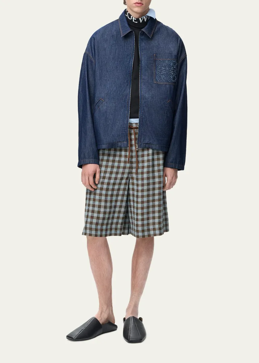Loewe Men's Denim Zip-Front Jacket | Thumbnail 2 Loewe Men's Denim Zip-Front Jacket | Thumbnail 2