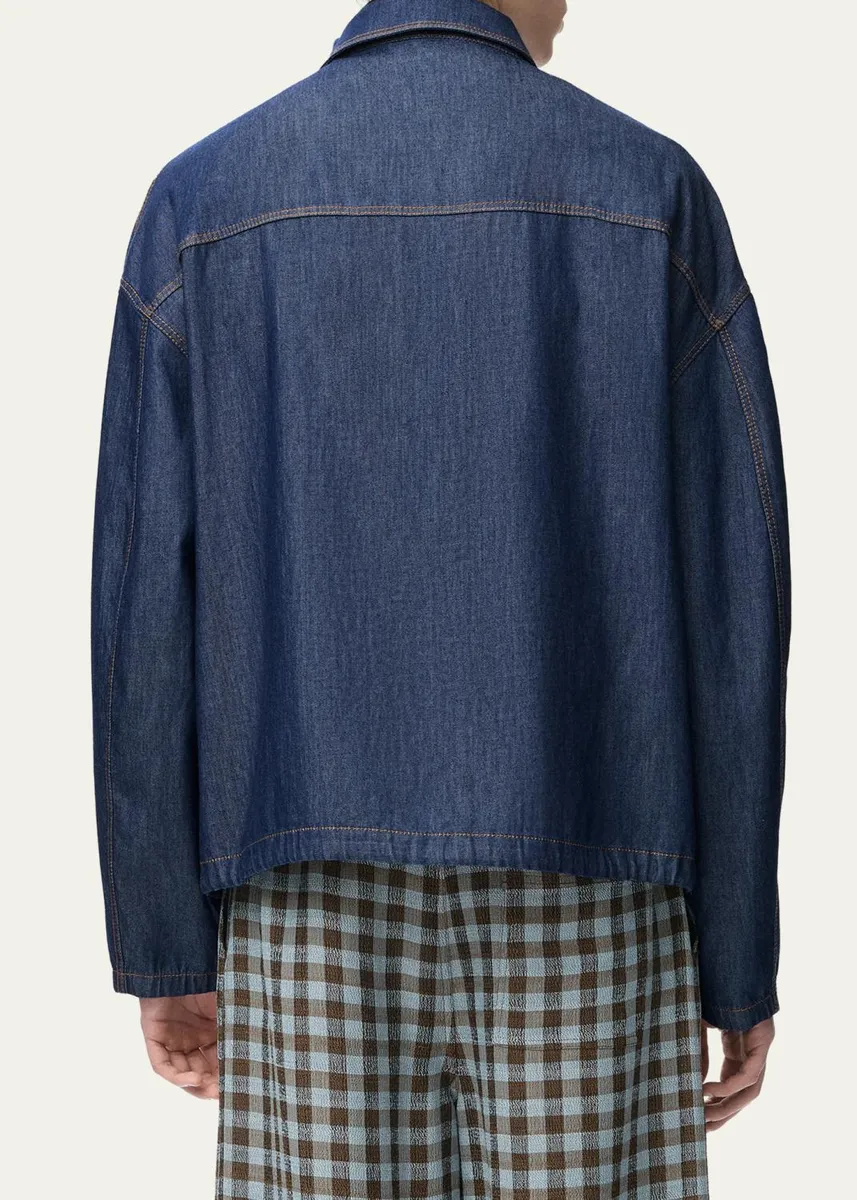 Loewe Men's Denim Zip-Front Jacket | Thumbnail 3 Loewe Men's Denim Zip-Front Jacket | Thumbnail 3