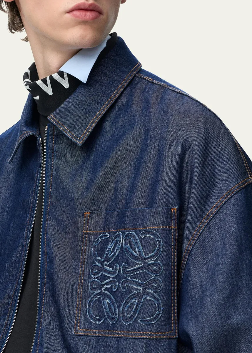 Loewe Men's Denim Zip-Front Jacket | Thumbnail 5 Loewe Men's Denim Zip-Front Jacket | Thumbnail 5
