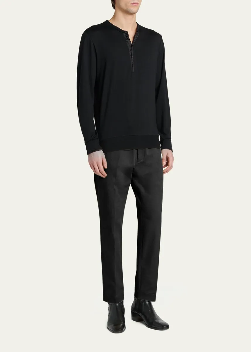 Tom Ford Men's Comfort Stretch Slim Flat-Front Trousers | Thumbnail 2 Tom Ford Men's Comfort Stretch Slim Flat-Front Trousers | Thumbnail 2