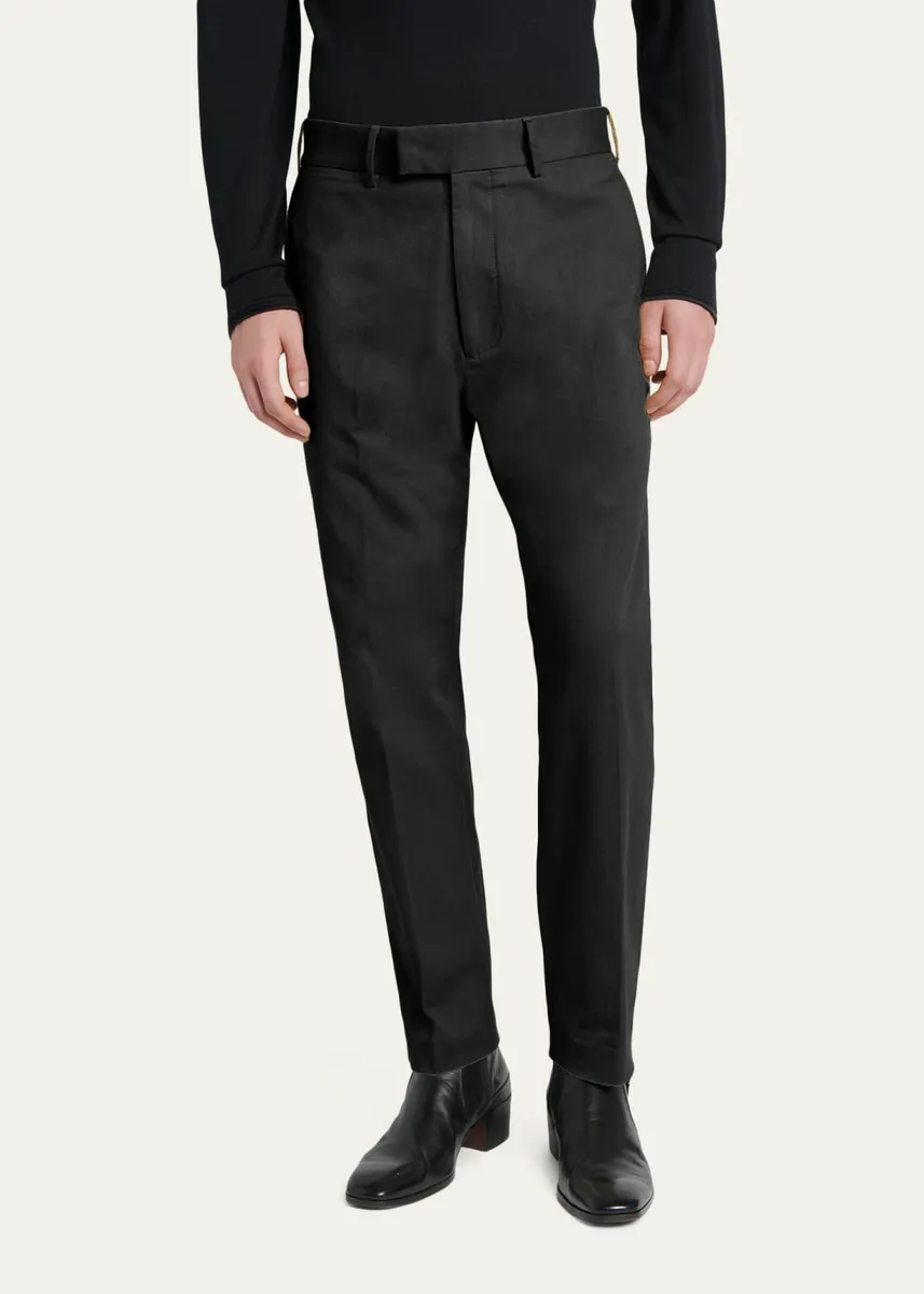 Tom Ford Men's Comfort Stretch Slim Flat-Front Trousers | Thumbnail 4 Tom Ford Men's Comfort Stretch Slim Flat-Front Trousers | Thumbnail 4