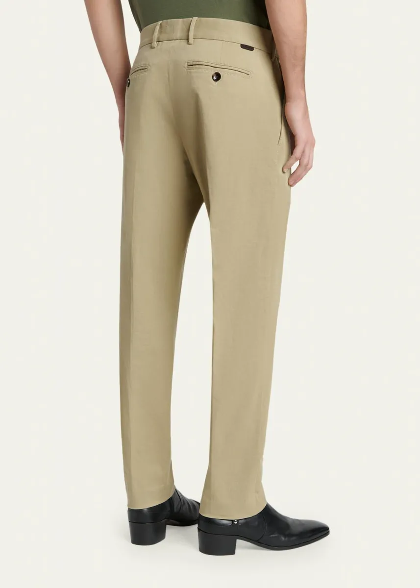 Tom Ford Men's Comfort Stretch Slim Flat-Front Trousers | Thumbnail 7 Tom Ford Men's Comfort Stretch Slim Flat-Front Trousers | Thumbnail 7