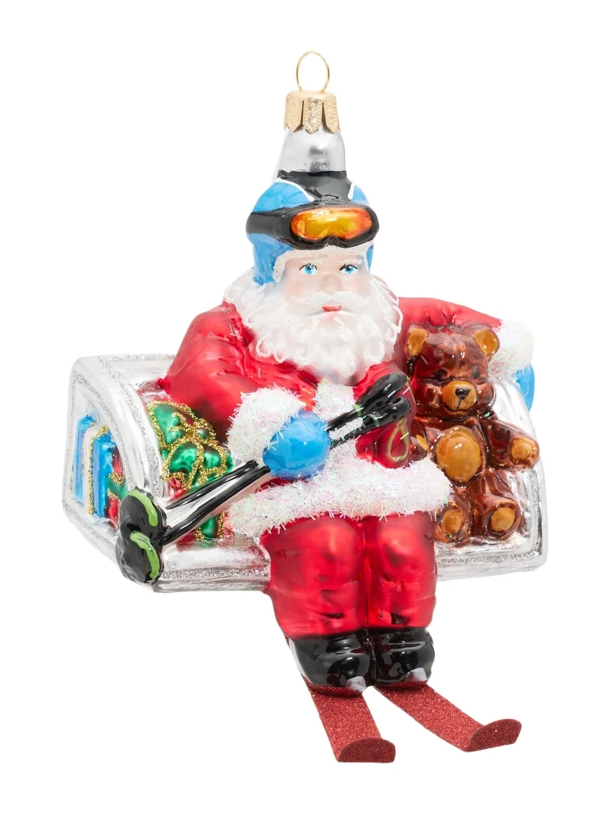 Impuls Skiing Santa Ornament