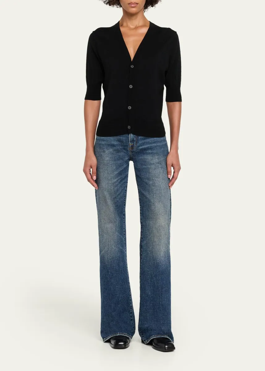 R13 Elbow-Sleeve Split-Hem Wool Sweater | Thumbnail 2 R13 Elbow-Sleeve Split-Hem Wool Sweater | Thumbnail 2
