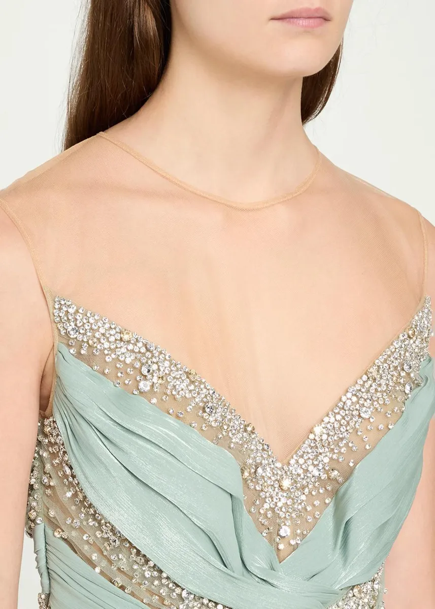 Costarellos Branka Embellished Crisscross Lurex Georgette Illusion Gown | Thumbnail 5 Costarellos Branka Embellished Crisscross Lurex Georgette Illusion Gown | Thumbnail 5