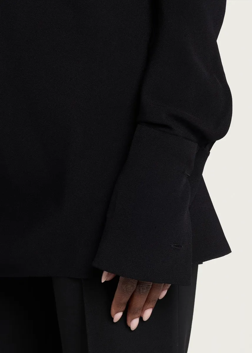 The Row Evo Long-Sleeve Crepe Low-Back Top | Thumbnail 5