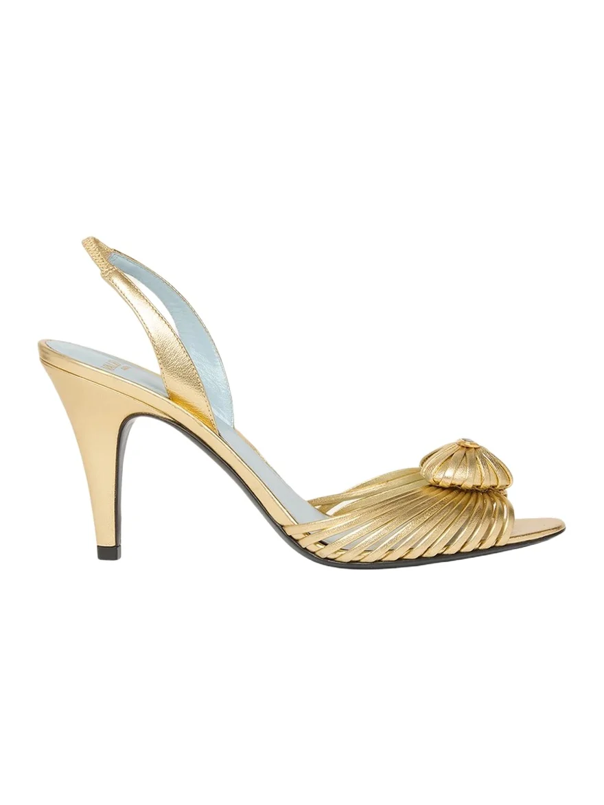 Valentino Garavani Coeur Royal 85mm Laminated Nappa Leather Slingback Sandals
