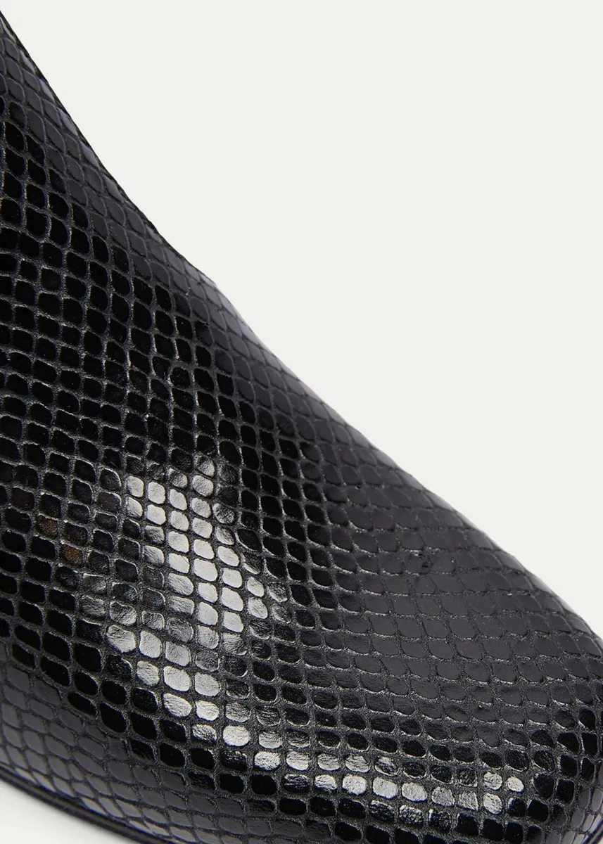 Roger Vivier Tres Vivier 45MM Snakeskin-Embossed Leather Ankle Boots | Thumbnail 4