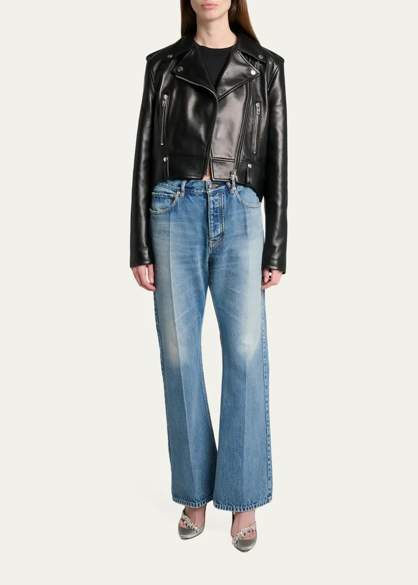 Balenciaga Leather Sack Biker Jacket | Thumbnail 2