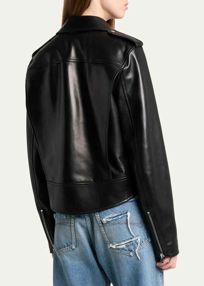 Balenciaga Leather Sack Biker Jacket | Thumbnail 3