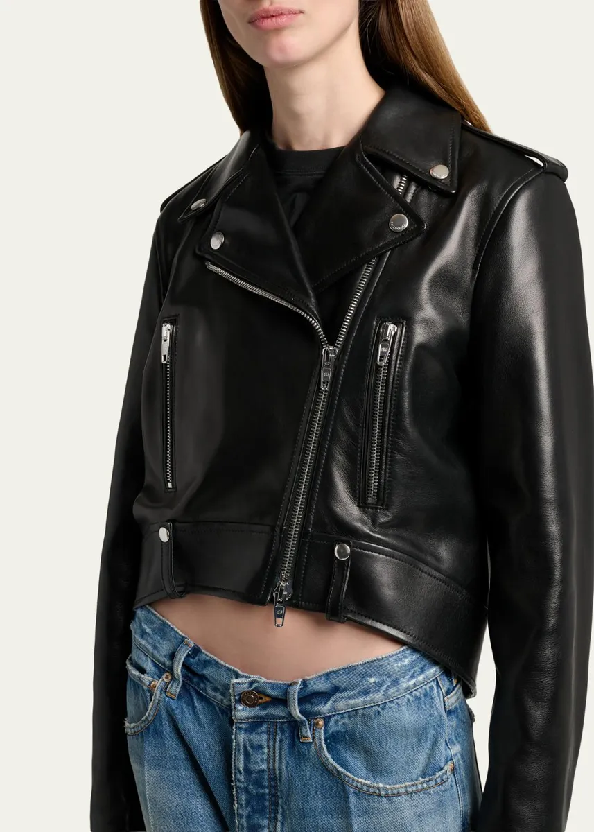 Balenciaga Leather Sack Biker Jacket | Thumbnail 5