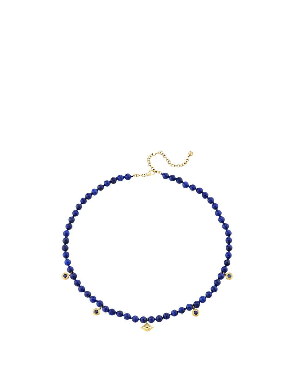 Sydney Evan 14K Yellow Gold, Lapis Lazuli & 0.75 TCW Blue Sapphire Evil Eye Beaded Necklace | Thumbnail 2 Sydney Evan 14K Yellow Gold, Lapis Lazuli & 0.75 TCW Blue Sapphire Evil Eye Beaded Necklace | Thumbnail 2