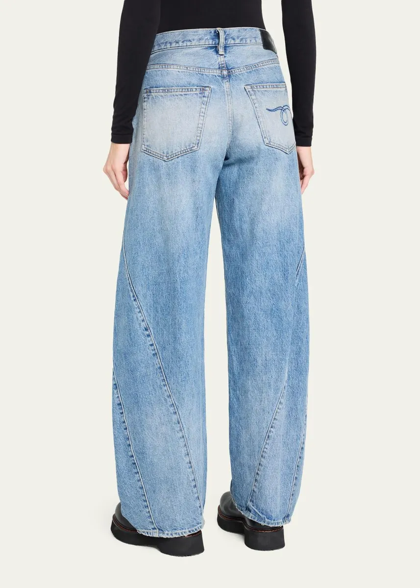 R13 Janine Low-Rise Spliced Denim Jeans | Thumbnail 3