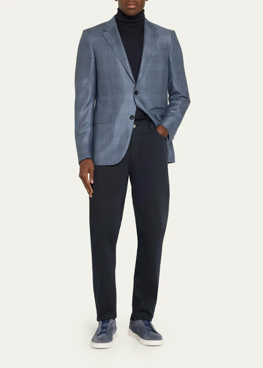 Zegna Men's Cashmere and Silk Plaid Sport Coat | Thumbnail 2 Zegna Men's Cashmere and Silk Plaid Sport Coat | Thumbnail 2
