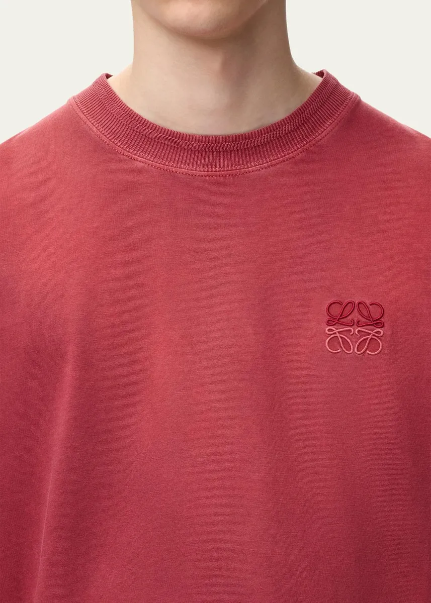 Loewe Men's Faded Degrade-Anagram Crewneck T-Shirt | Thumbnail 5 Loewe Men's Faded Degrade-Anagram Crewneck T-Shirt | Thumbnail 5