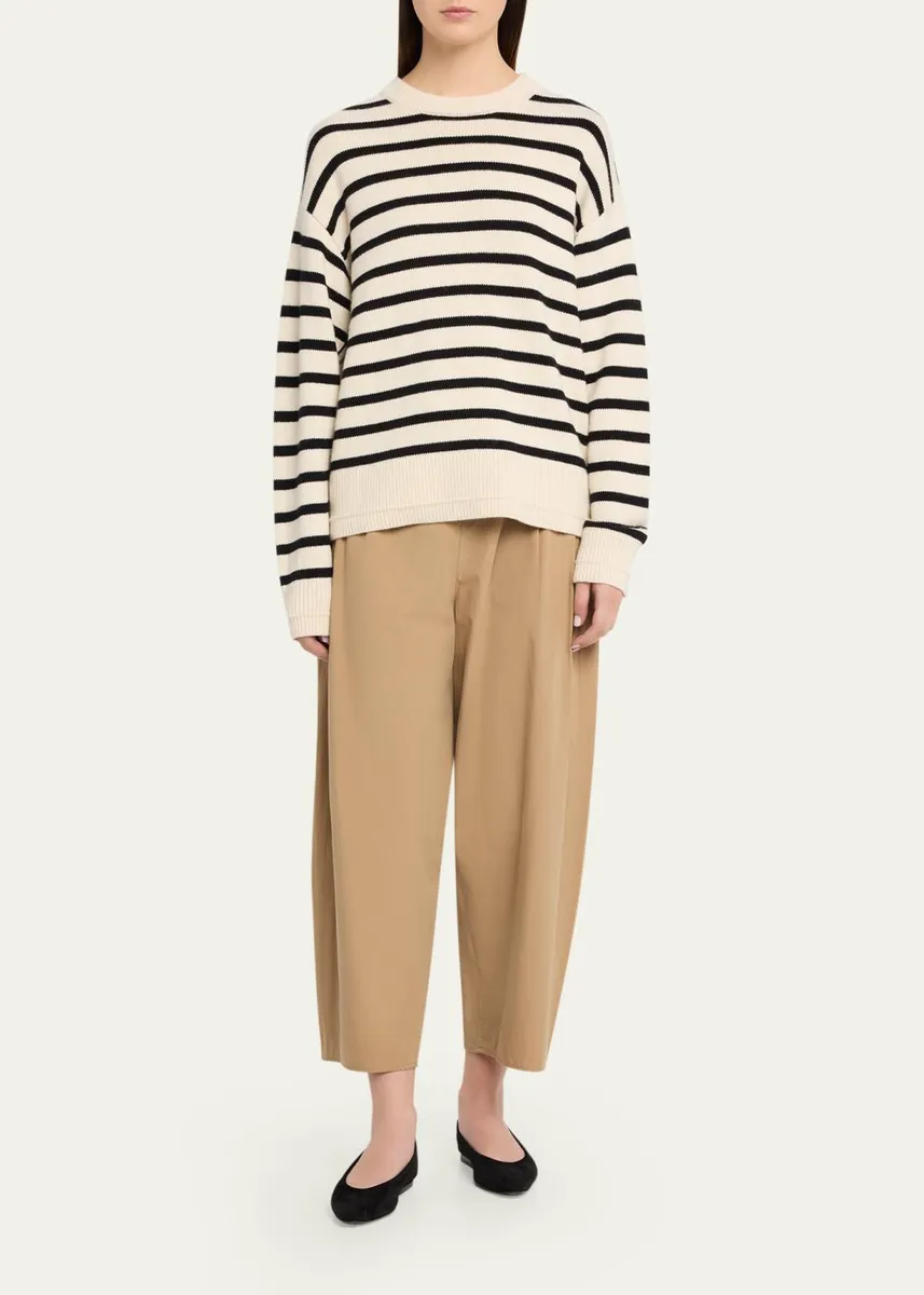 Maria McManus Cashmere and Cotton Stripe Ladder Stitch Crewneck Sweater | Thumbnail 2 Maria McManus Cashmere and Cotton Stripe Ladder Stitch Crewneck Sweater | Thumbnail 2
