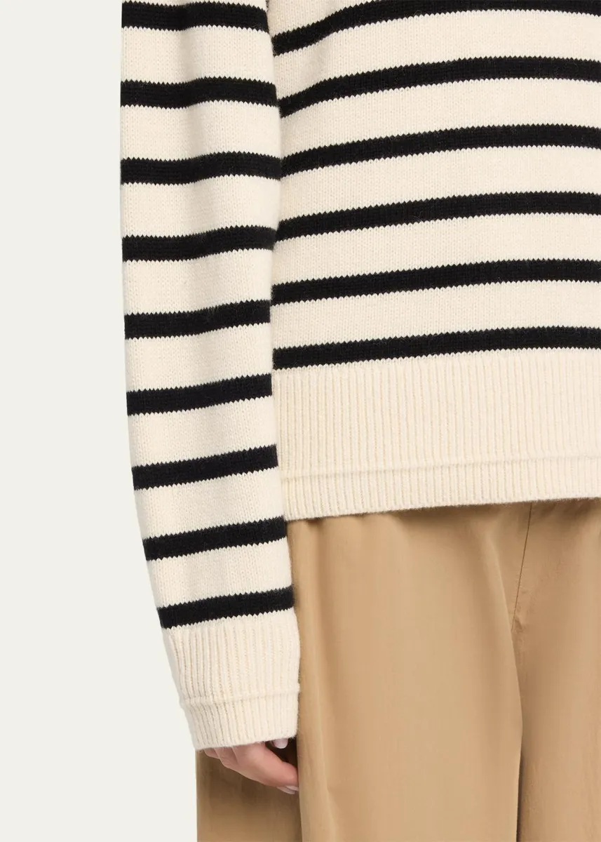 Maria McManus Cashmere and Cotton Stripe Ladder Stitch Crewneck Sweater | Thumbnail 5 Maria McManus Cashmere and Cotton Stripe Ladder Stitch Crewneck Sweater | Thumbnail 5