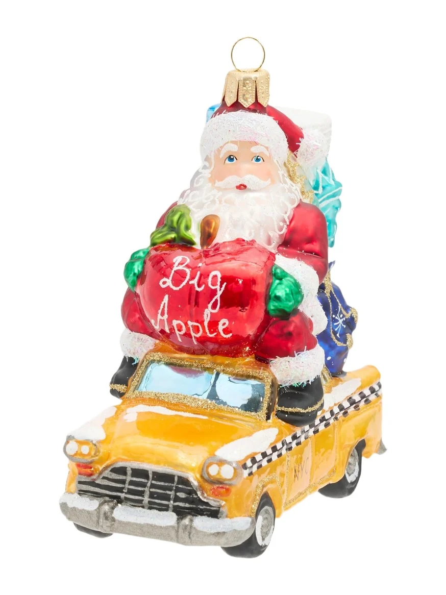 Exclusive Santa Claus Ride Glass Ornament