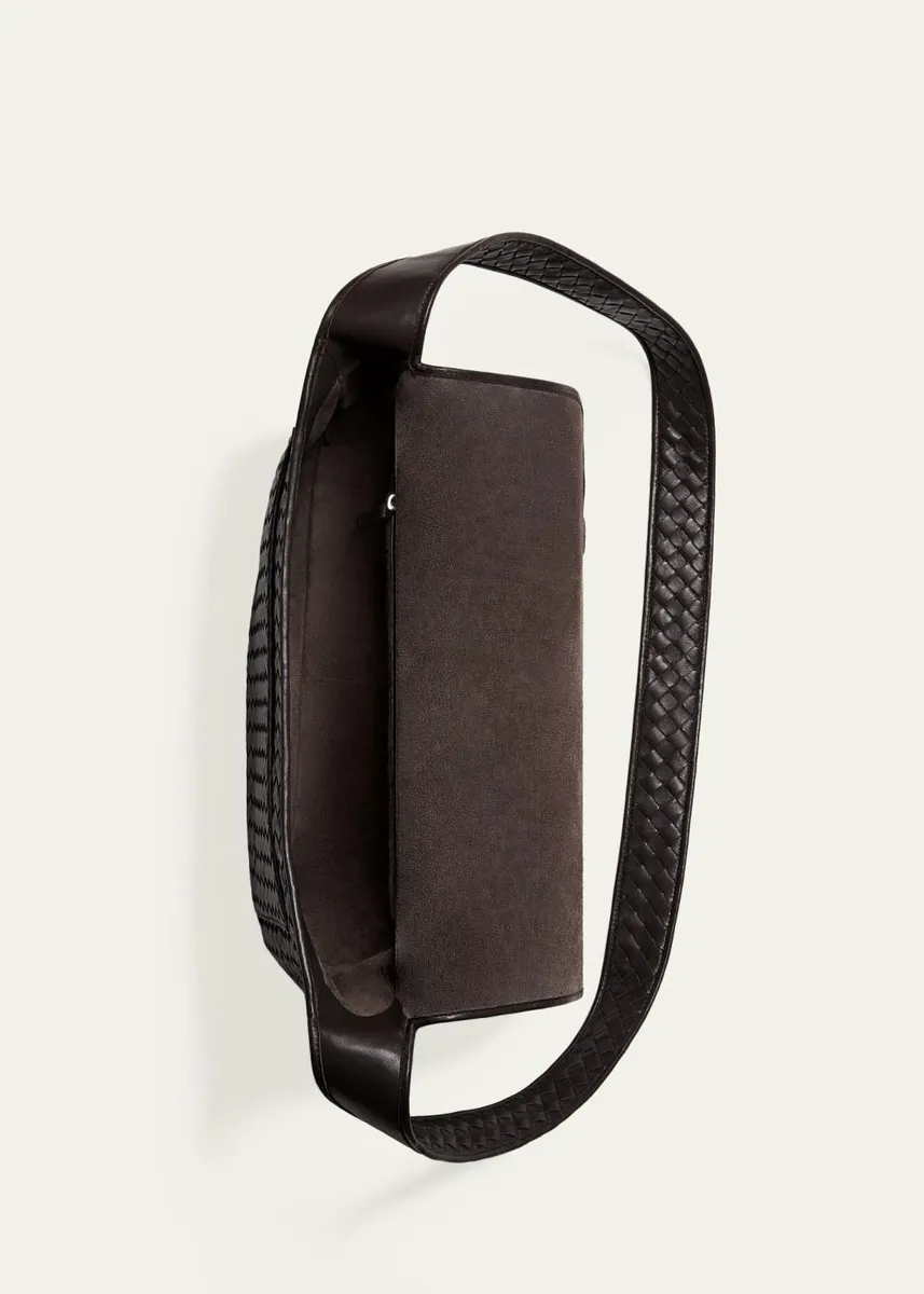 Bottega Veneta Men's Large Intrecciato Leather Flap Messenger Bag | Thumbnail 4 Bottega Veneta Men's Large Intrecciato Leather Flap Messenger Bag | Thumbnail 4