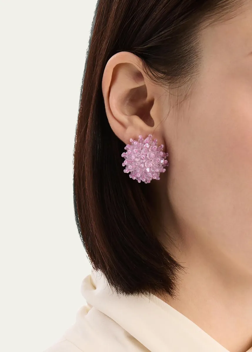 Oscar de la Renta Beaded Cluster Stud Earrings | Thumbnail 3