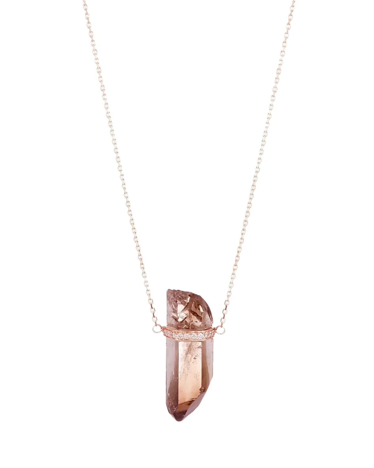 14K Crystalline Smoky Quartz Necklace
