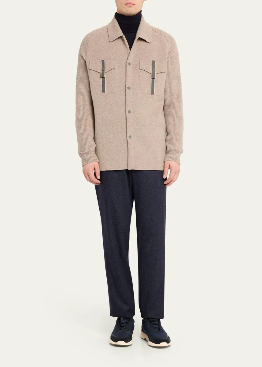 Sease Men's Wool-Cashmere Felted Overshirt | Thumbnail 2