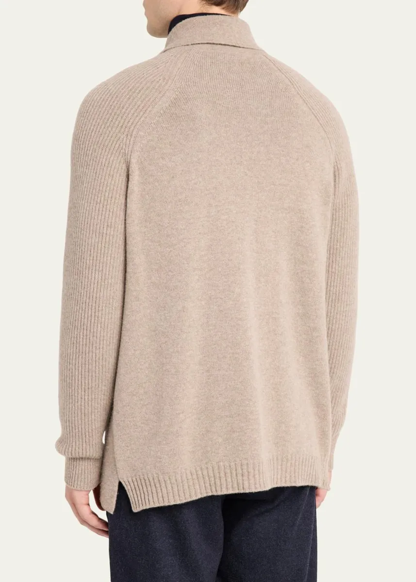 Sease Men's Wool-Cashmere Felted Overshirt | Thumbnail 3