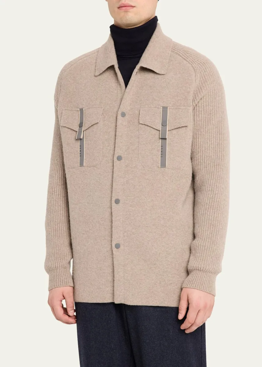Sease Men's Wool-Cashmere Felted Overshirt | Thumbnail 4