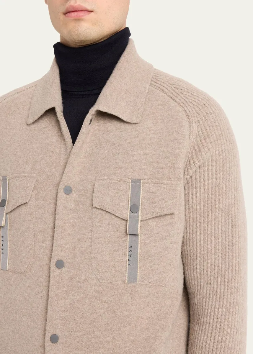 Sease Men's Wool-Cashmere Felted Overshirt | Thumbnail 5