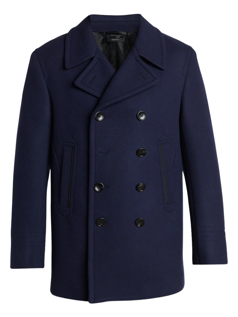 Tom Ford Men's Japanese Felt Double-Breasted Short Peacoat