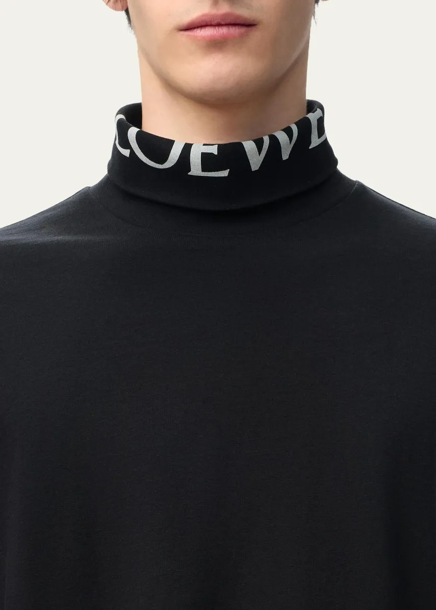 Loewe Men's Stretch Cotton Logo Turtleneck Sweater | Thumbnail 4 Loewe Men's Stretch Cotton Logo Turtleneck Sweater | Thumbnail 4