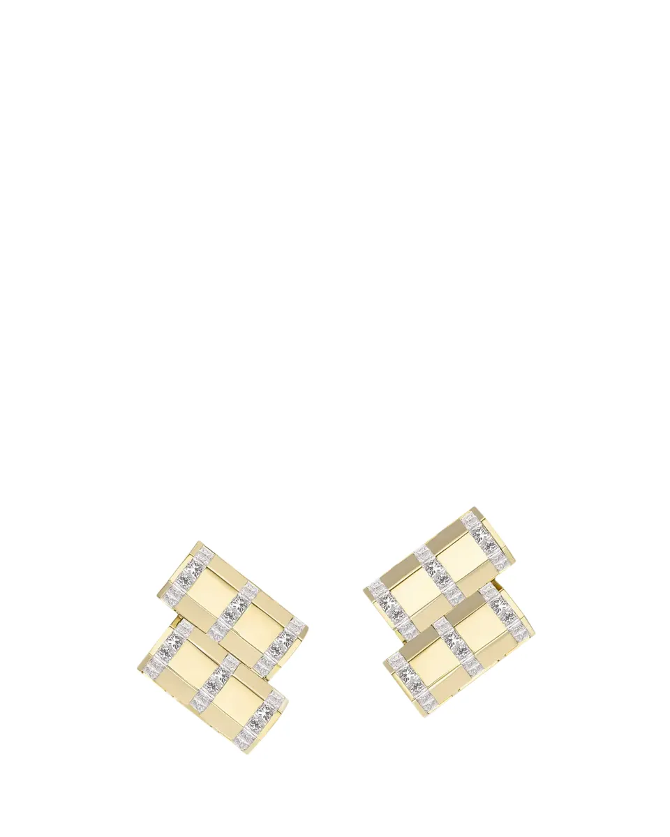 GEMELLA JEWELS 18K Yellow Gold Diamond Stella Bar Earrings | Thumbnail 2 GEMELLA JEWELS 18K Yellow Gold Diamond Stella Bar Earrings | Thumbnail 2
