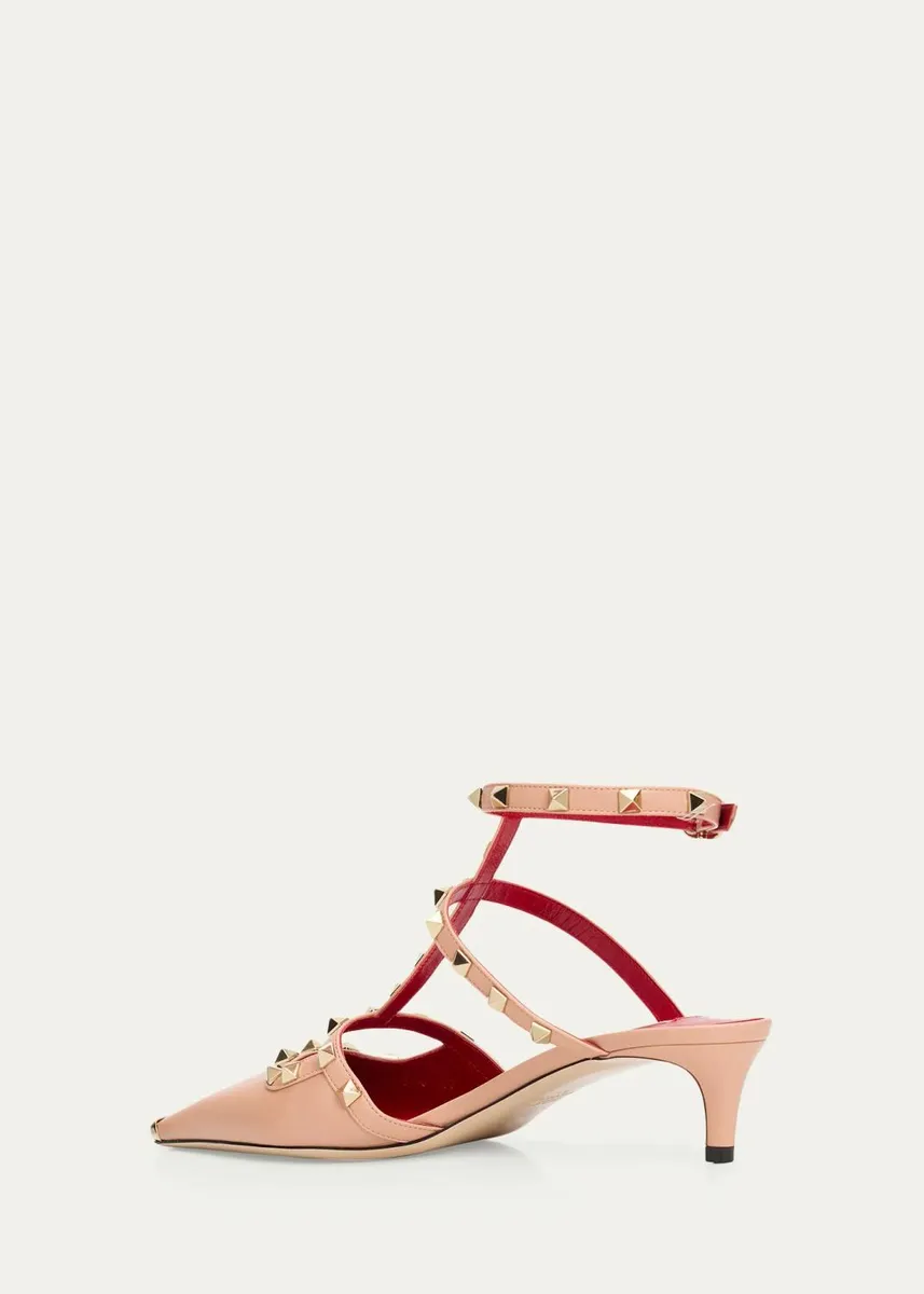 Valentino Garavani 40mm Rockstud Leather Ankle-Strap Pumps | Thumbnail 4 Valentino Garavani 40mm Rockstud Leather Ankle-Strap Pumps | Thumbnail 4