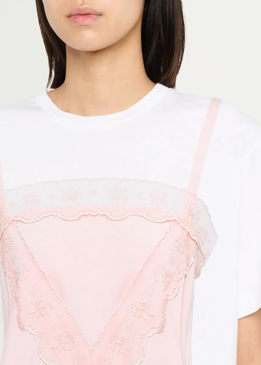Simone Rocha Slip Dress Trompe L'oeil Print Short-Sleeve T-Shirt | Thumbnail 5 Simone Rocha Slip Dress Trompe L'oeil Print Short-Sleeve T-Shirt | Thumbnail 5
