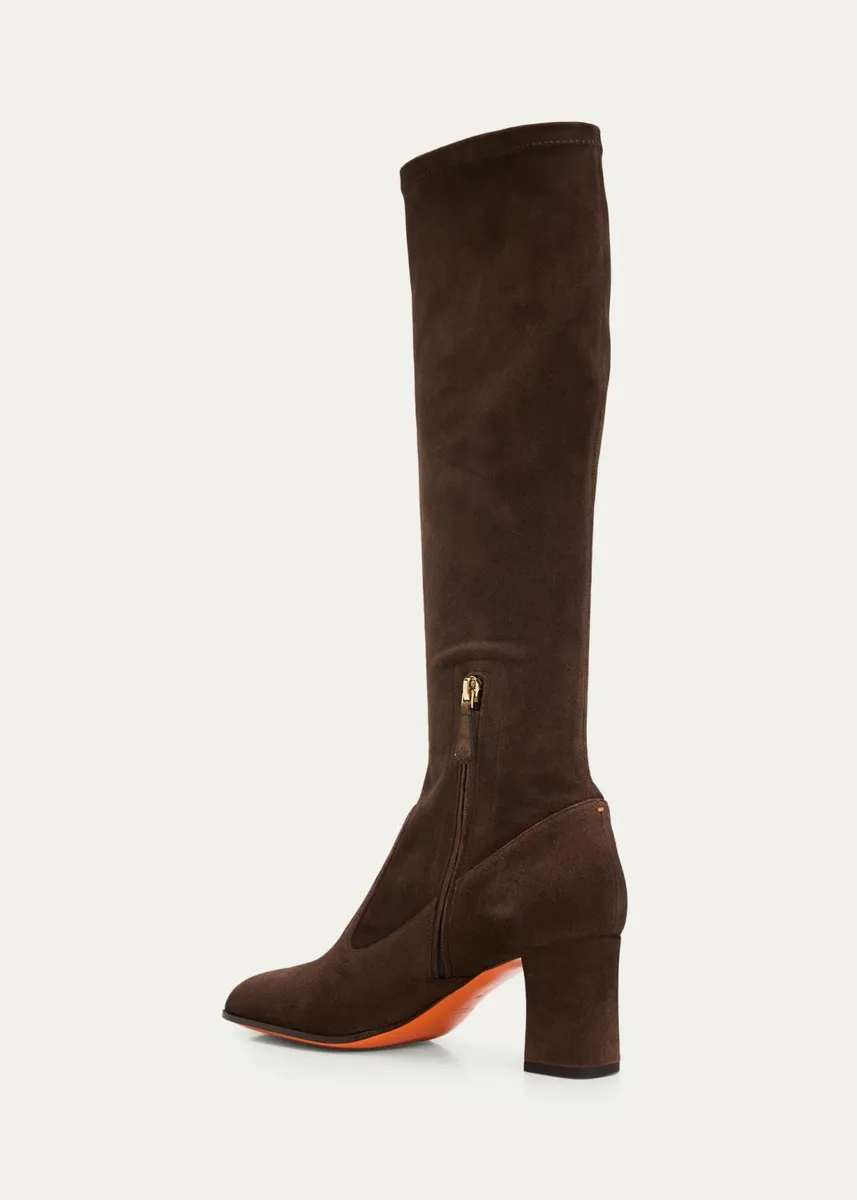 Santoni 65mm Suede Knee-High Boots | Thumbnail 4 Santoni 65mm Suede Knee-High Boots | Thumbnail 4