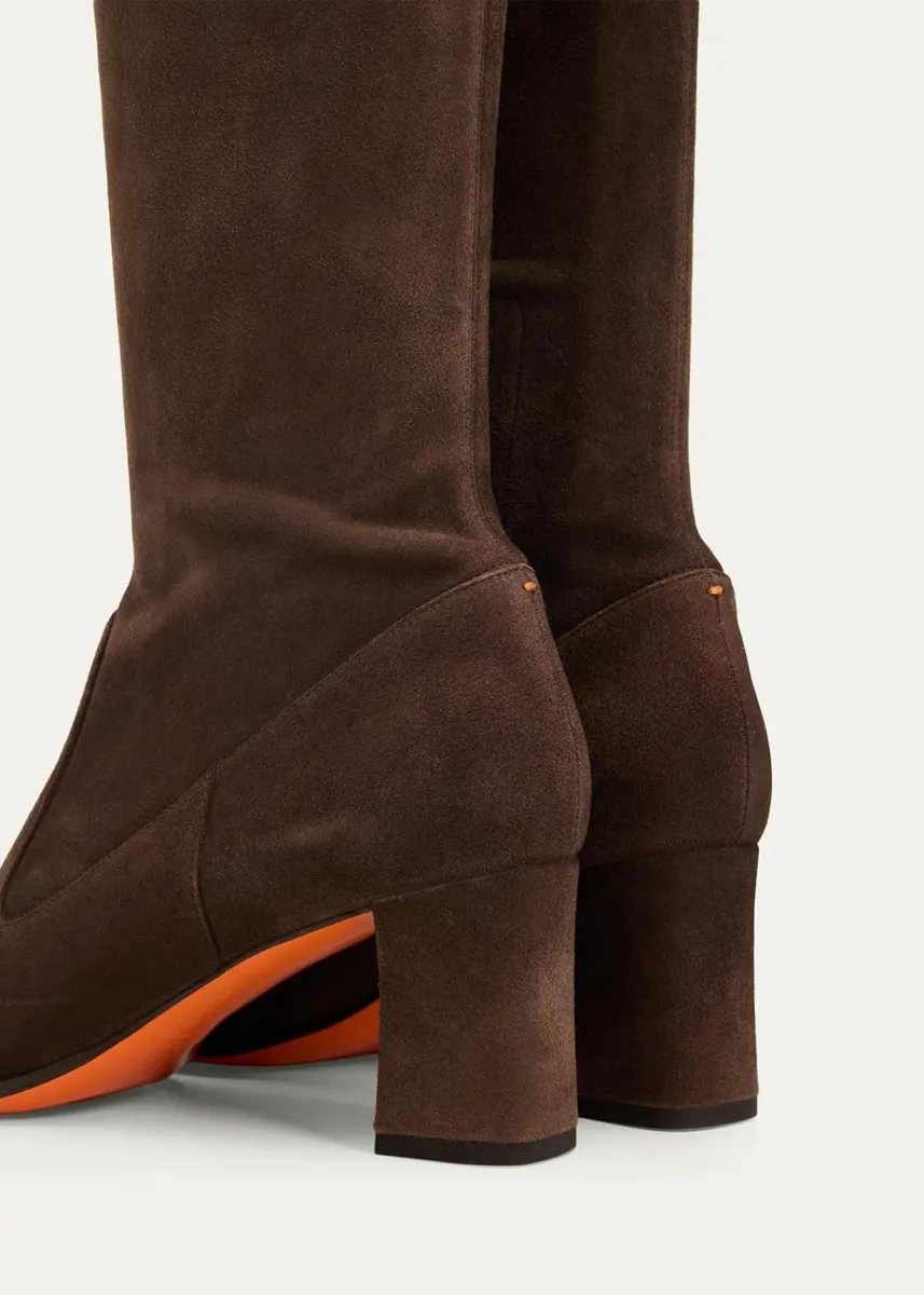 Santoni 65mm Suede Knee-High Boots | Thumbnail 5 Santoni 65mm Suede Knee-High Boots | Thumbnail 5