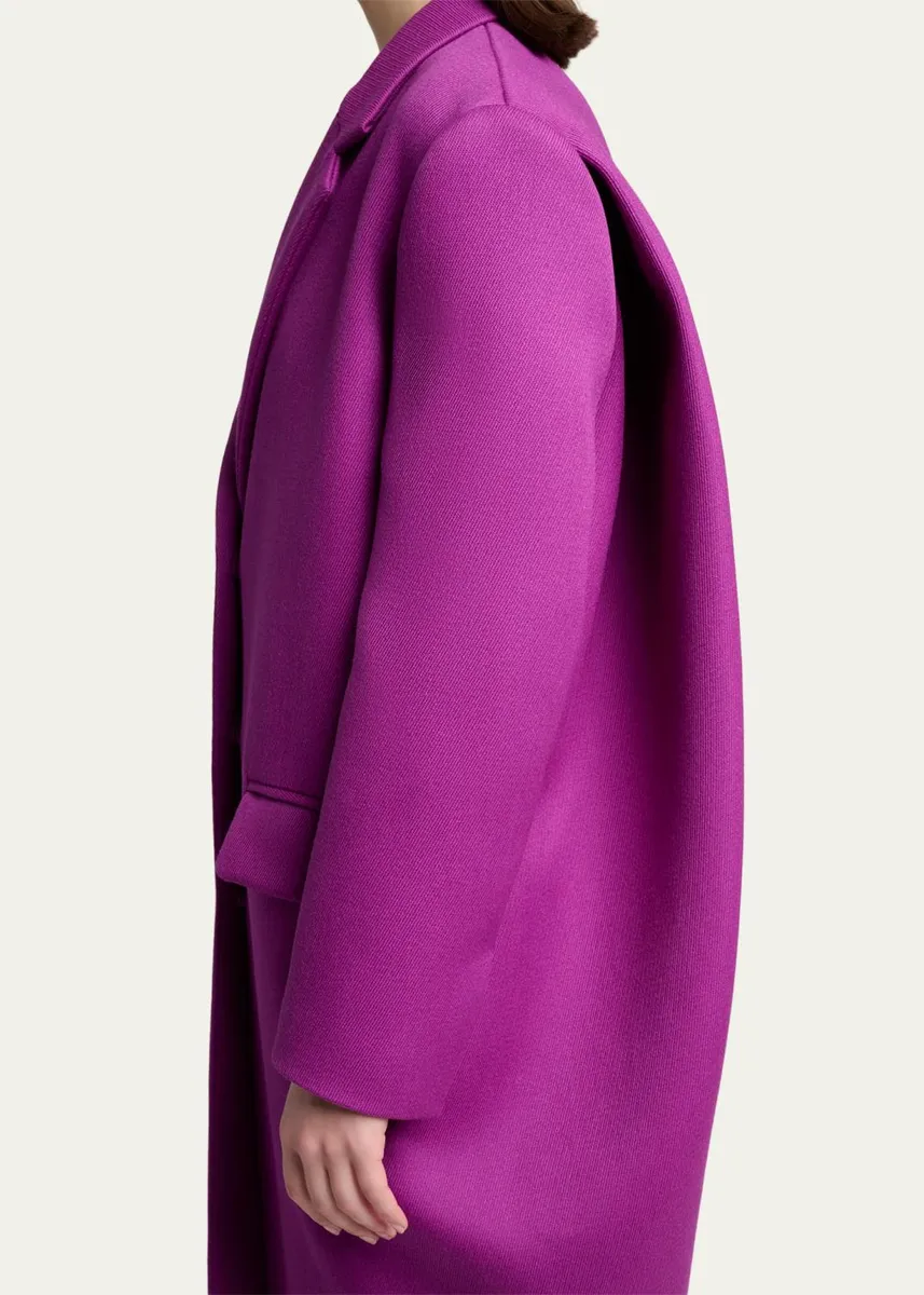 Balenciaga Chunky Wool Gabardine Long Sack Coat | Thumbnail 5