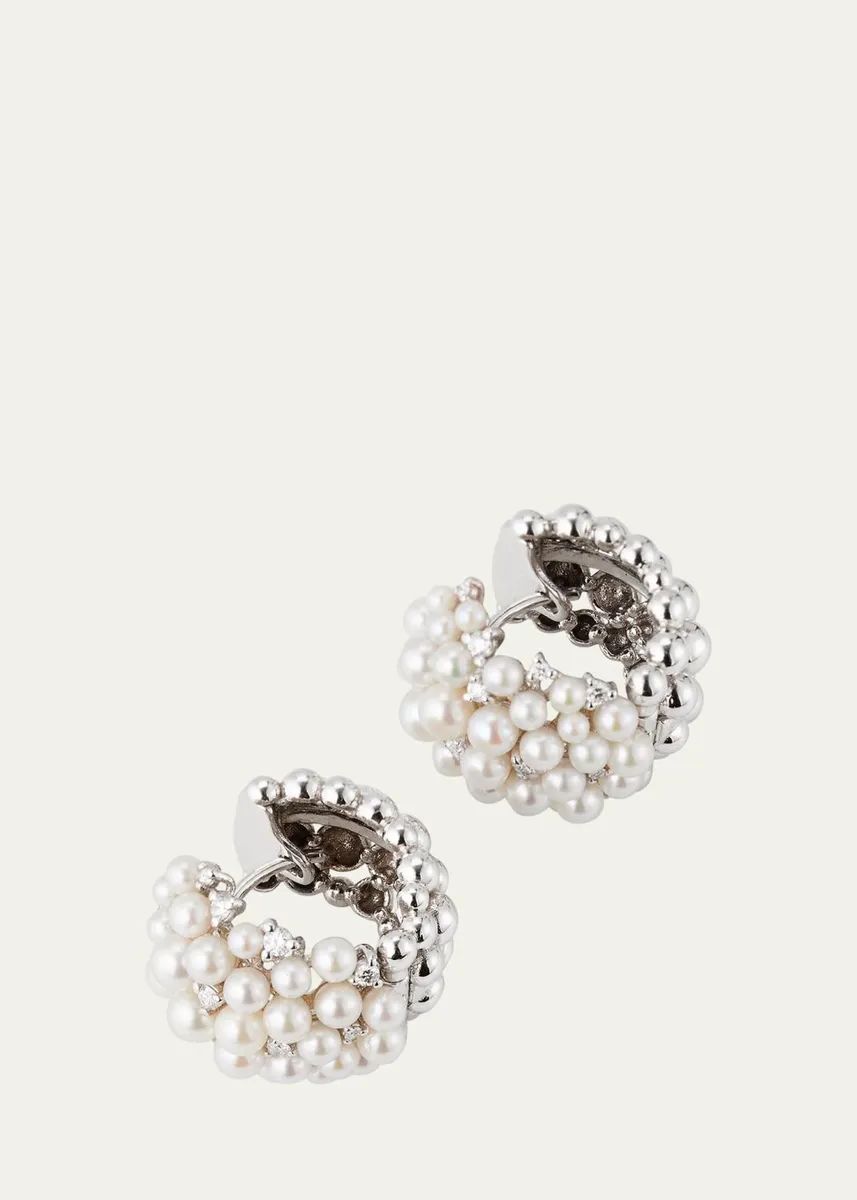 Paul Morelli Lagrange 18K Pearl & Diamond Huggie Earrings | Thumbnail 3 Paul Morelli Lagrange 18K Pearl & Diamond Huggie Earrings | Thumbnail 3