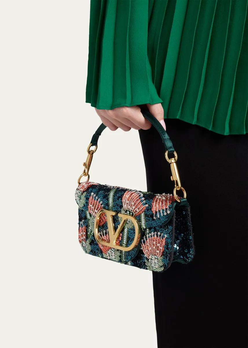 Valentino Garavani Loco Floral Sequin Clutch Bag | Thumbnail 2 Valentino Garavani Loco Floral Sequin Clutch Bag | Thumbnail 2